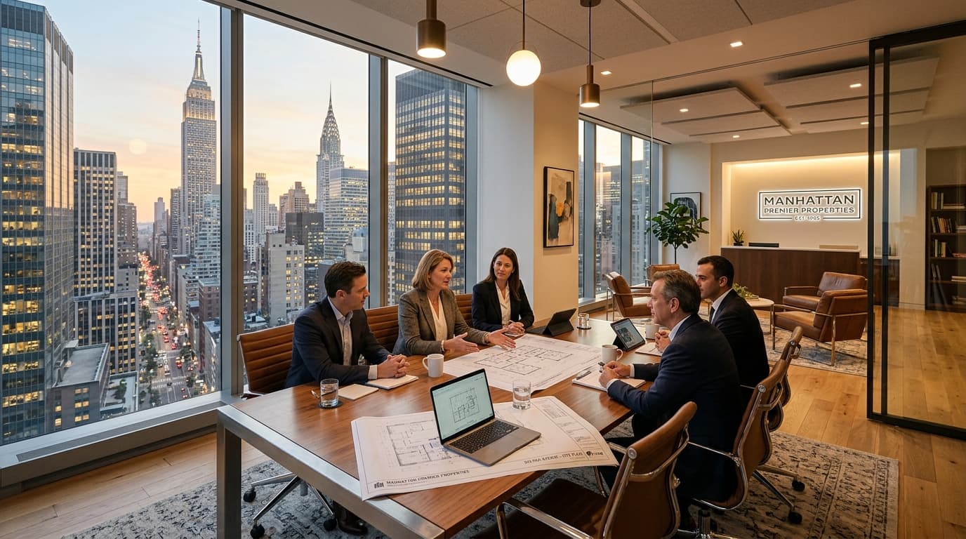 A New York real estate brokerage office